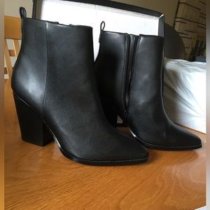 Sz 11 black booties, new in box